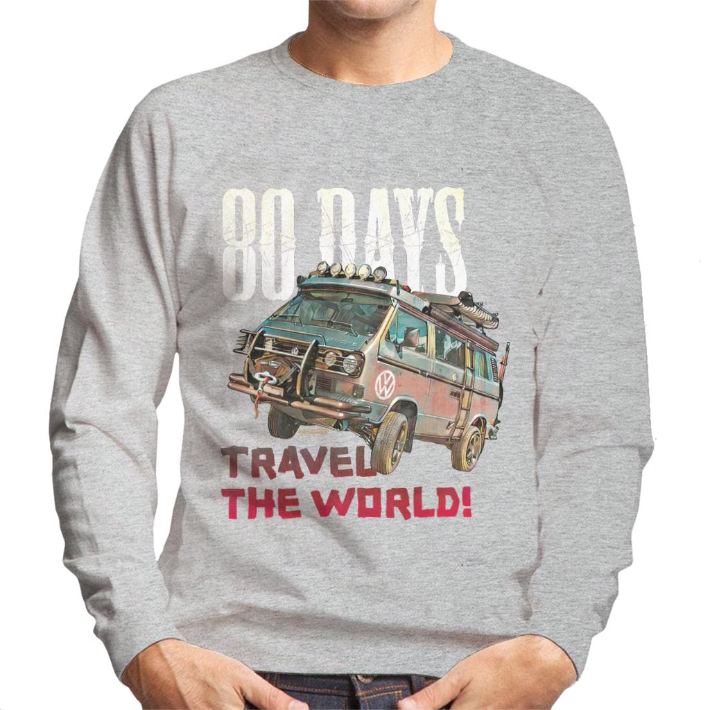 Volkswagen Campervan Travel The Globe In 80 Days Men's Sweatshirt-ALL + EVERY