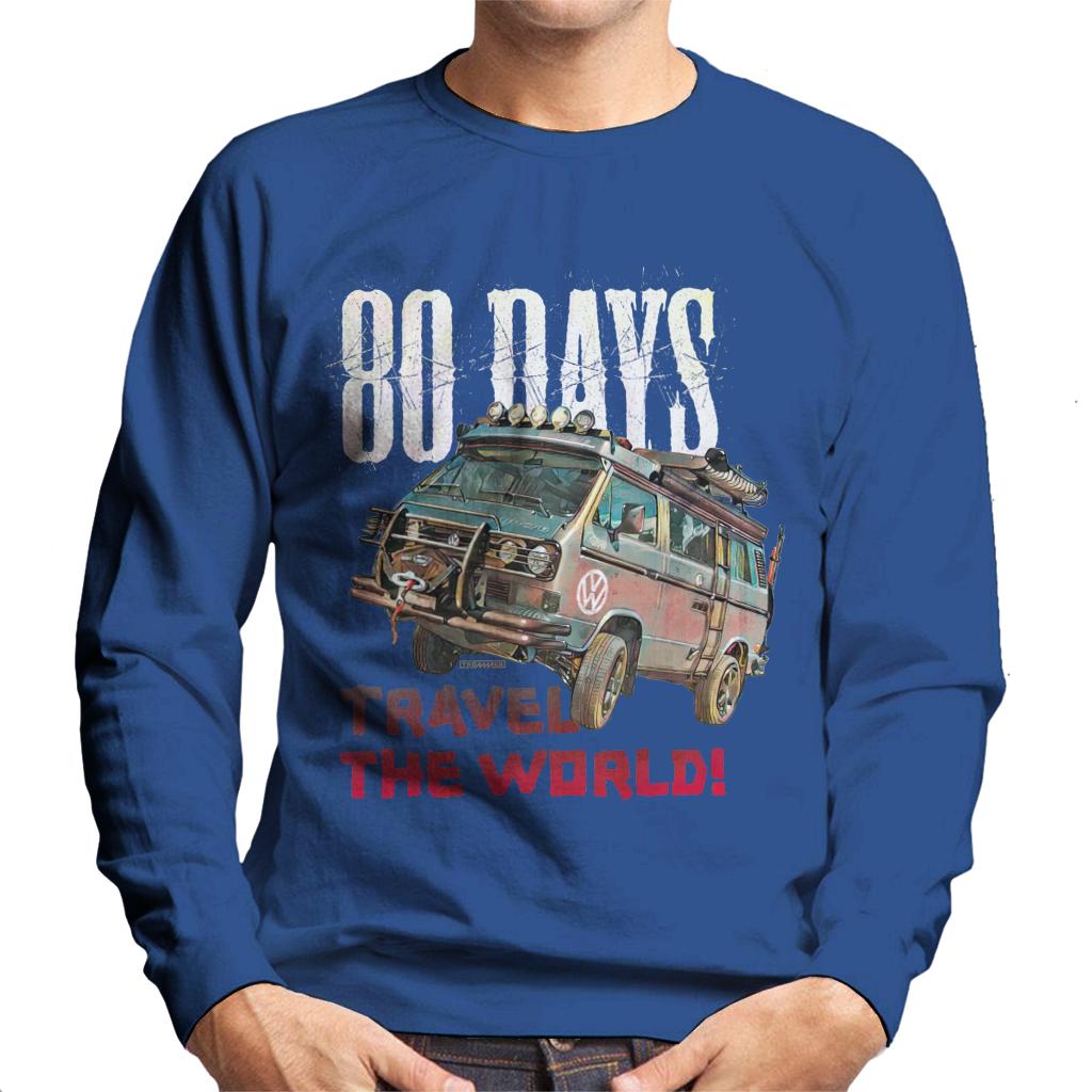 Volkswagen Campervan Travel The Globe In 80 Days Men's Sweatshirt-ALL + EVERY