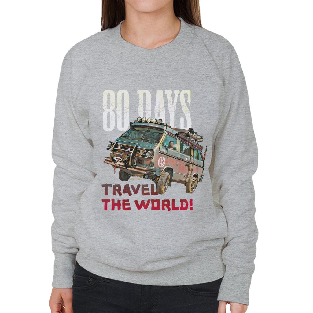 Volkswagen Campervan Travel The Globe In 80 Days Women's Sweatshirt-ALL + EVERY