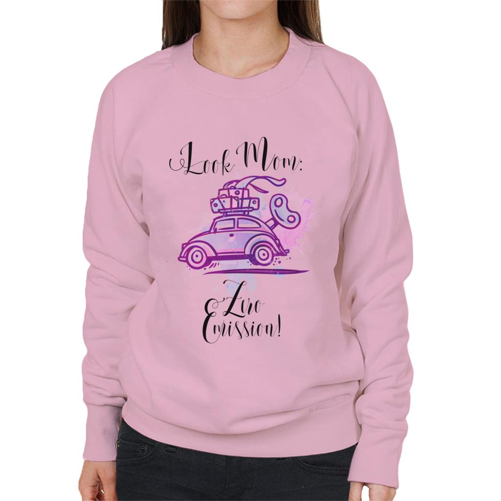 Volkswagen Pink Beetle Look Mom Zero Emission Women's Sweatshirt-ALL + EVERY