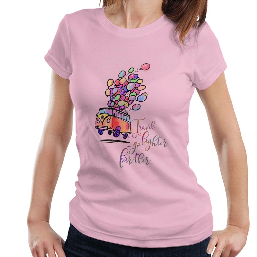 Volkswagen Campervan Travel Go Lighter Further Women's T-Shirt-ALL + EVERY