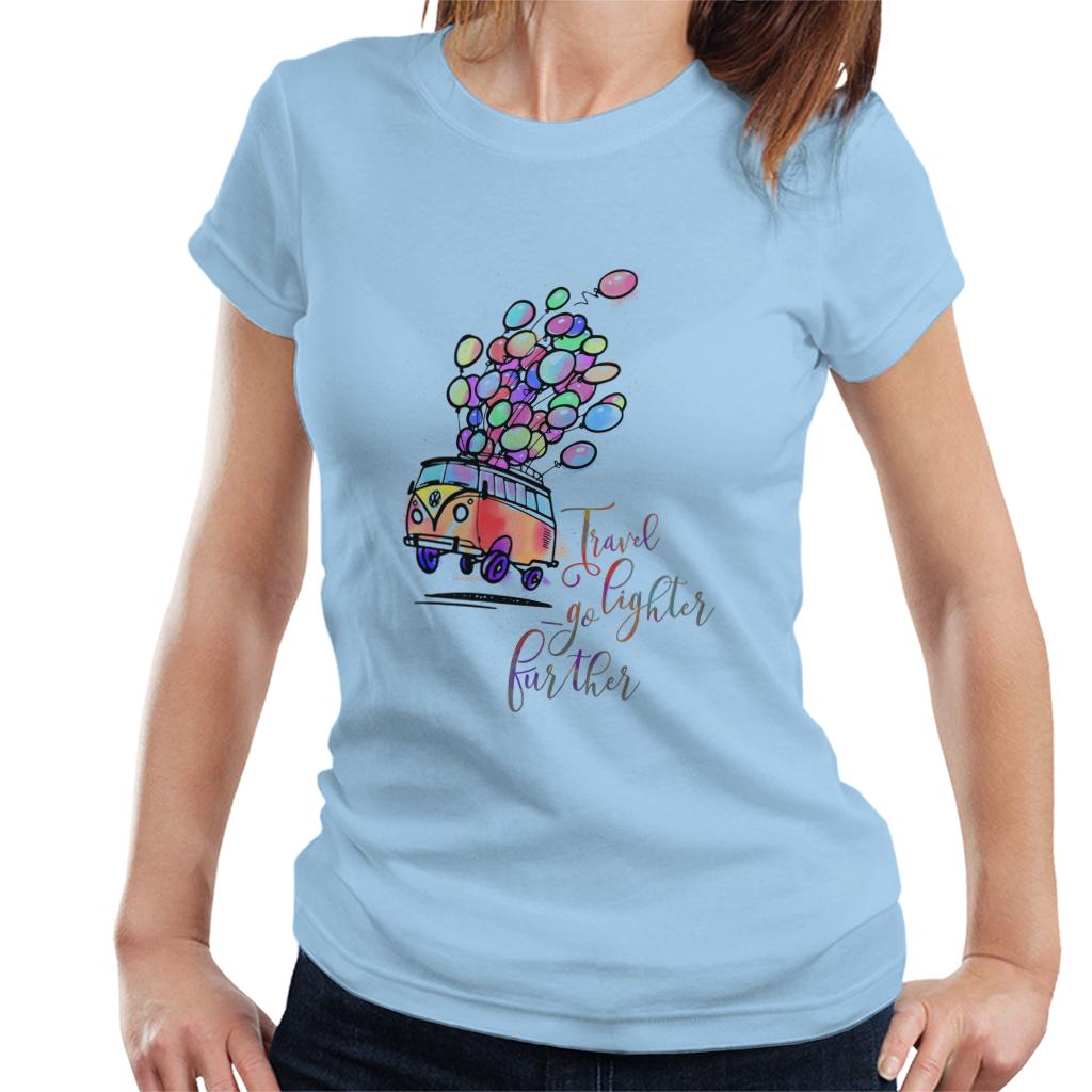 Volkswagen Campervan Travel Go Lighter Further Women's T-Shirt-ALL + EVERY