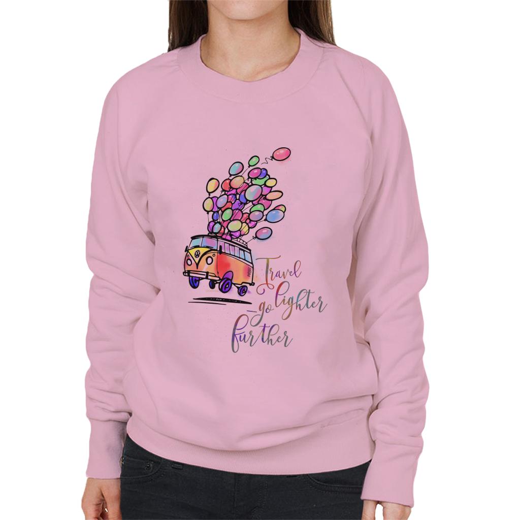 Volkswagen Campervan Balloons Travel Go Lighter Further Women's Sweatshirt-ALL + EVERY