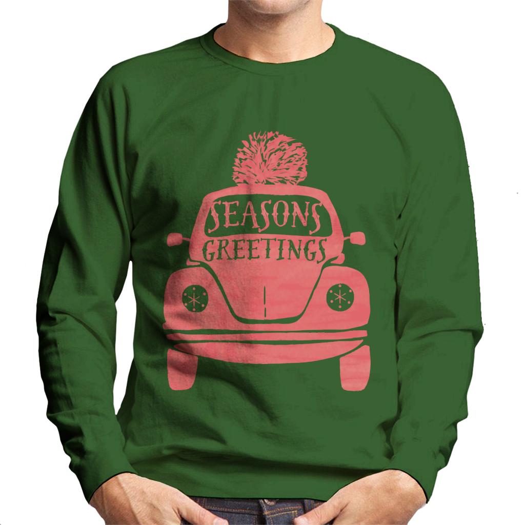 Volkswagen Christmas Beetle Seasons Greetings Men's Sweatshirt-ALL + EVERY