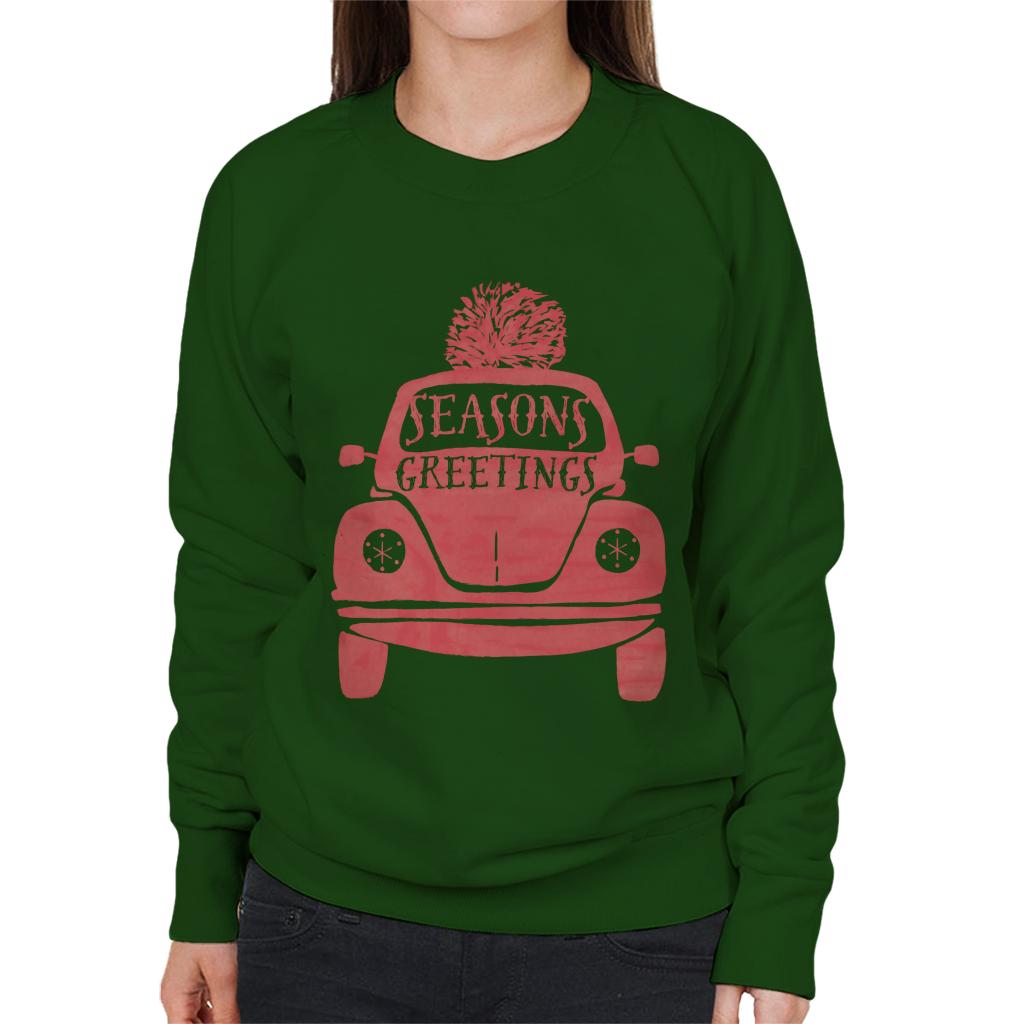 Volkswagen Christmas Beetle Seasons Greetings Women's Sweatshirt-ALL + EVERY