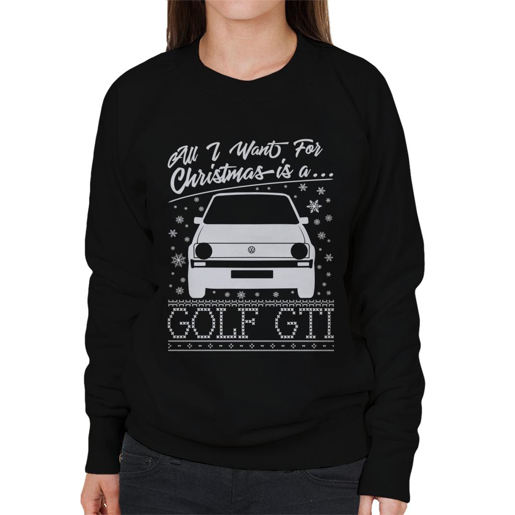 Volkswagen Christmas All I Want For Xmas Is A Golf GTI Women's Sweatshirt-ALL + EVERY