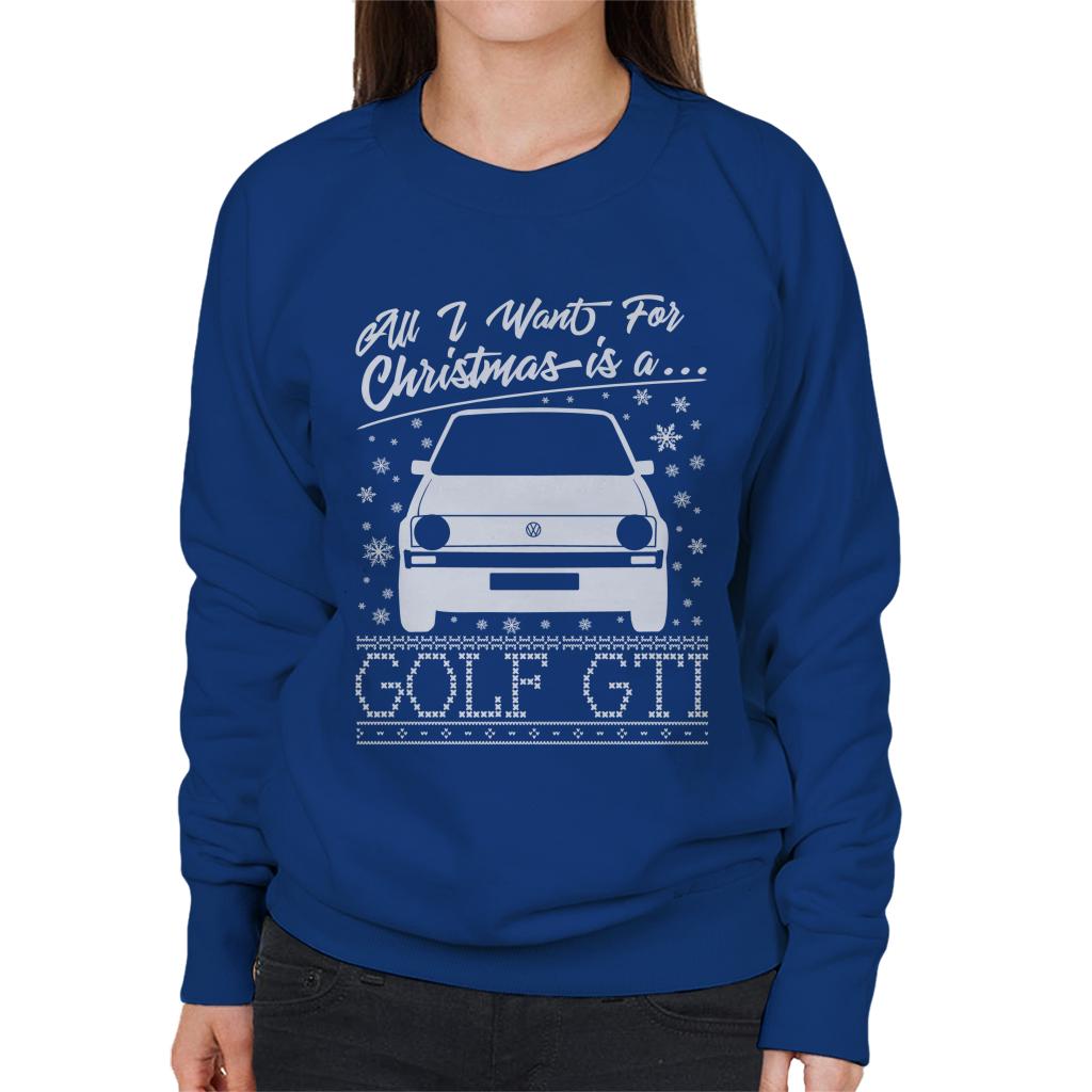 Volkswagen Christmas All I Want For Xmas Is A Golf GTI Women's Sweatshirt-ALL + EVERY