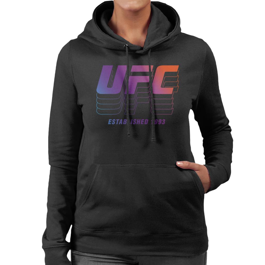 UFC Established 1993 Retro Logo Women's Hooded Sweatshirt-ALL + EVERY