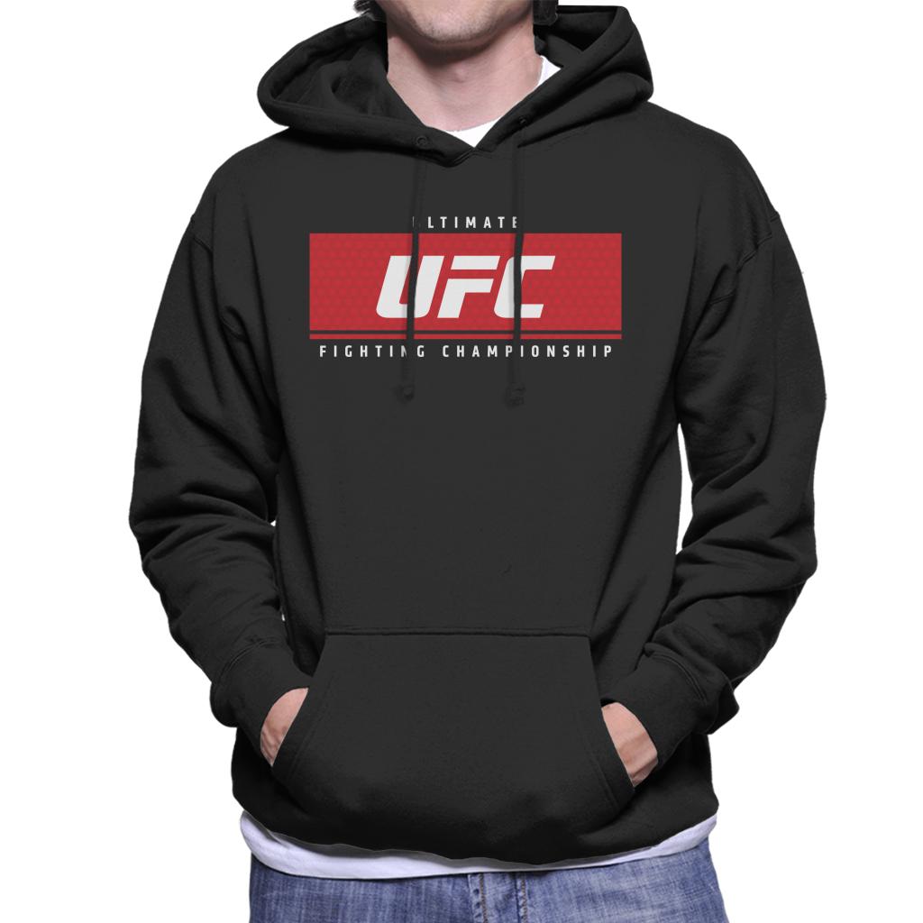 UFC Red Block White Text Men's Hooded Sweatshirt-ALL + EVERY