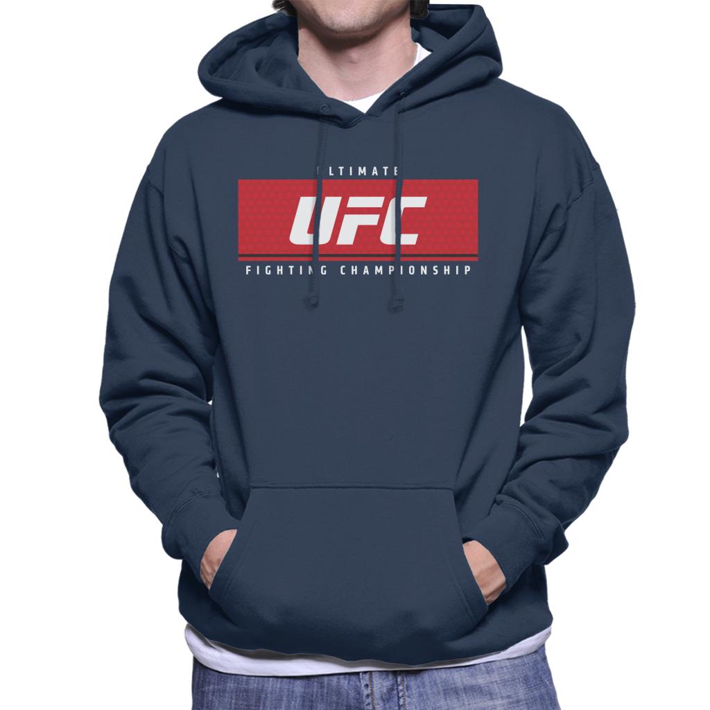 UFC Red Block White Text Men's Hooded Sweatshirt-ALL + EVERY