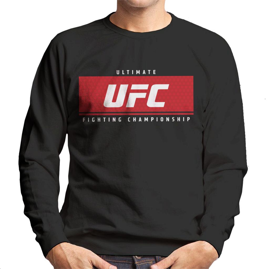 UFC Red Block White Text Men's Sweatshirt-ALL + EVERY