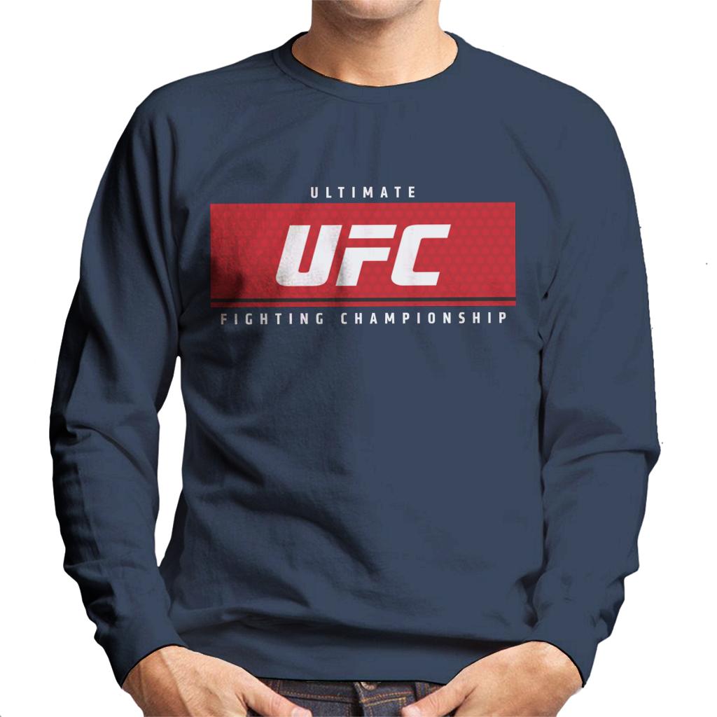 UFC Red Block White Text Men's Sweatshirt-ALL + EVERY