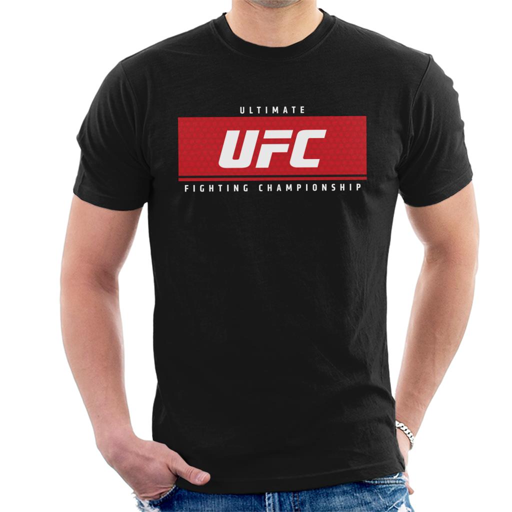 UFC Red Block White Text Men's T-Shirt-ALL + EVERY