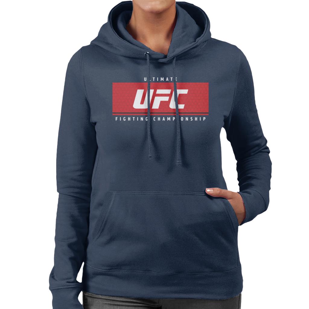 UFC Red Block White Text Women's Hooded Sweatshirt-ALL + EVERY