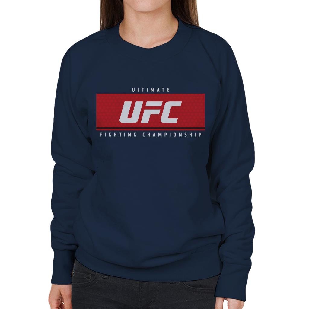 UFC Red Block White Text Women's Sweatshirt-ALL + EVERY