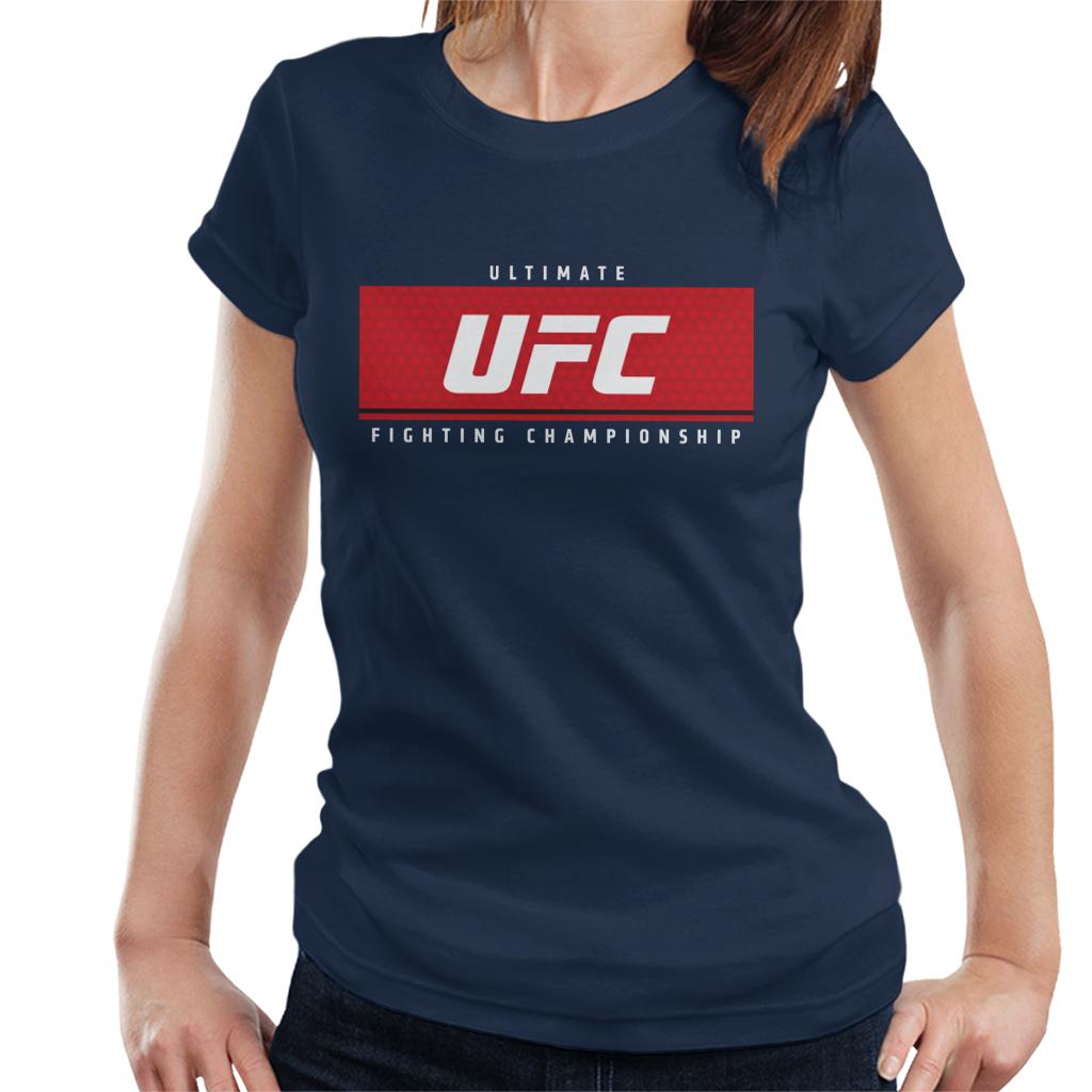 UFC Red Block White Text Women's T-Shirt-ALL + EVERY