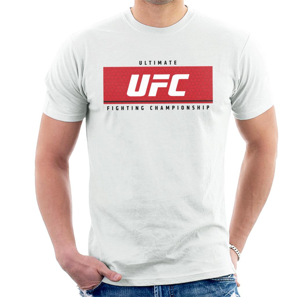 UFC Red Block Black Text Men's T-Shirt-ALL + EVERY