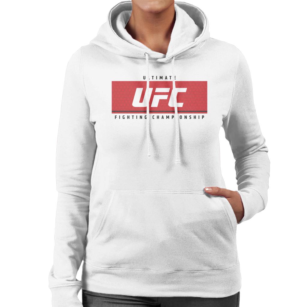 UFC Red Block Black Text Women's Hooded Sweatshirt-ALL + EVERY