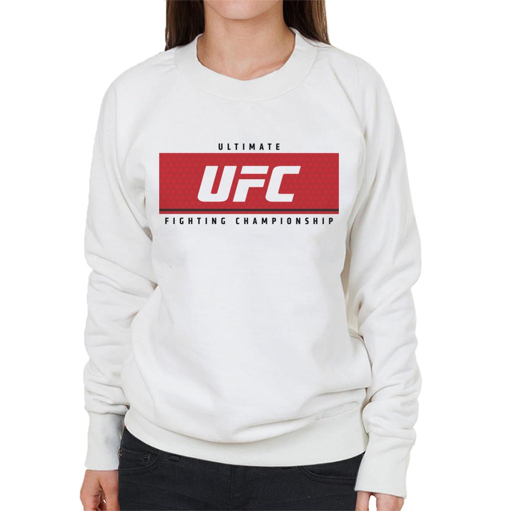 UFC Red Block Black Text Women's Sweatshirt-ALL + EVERY