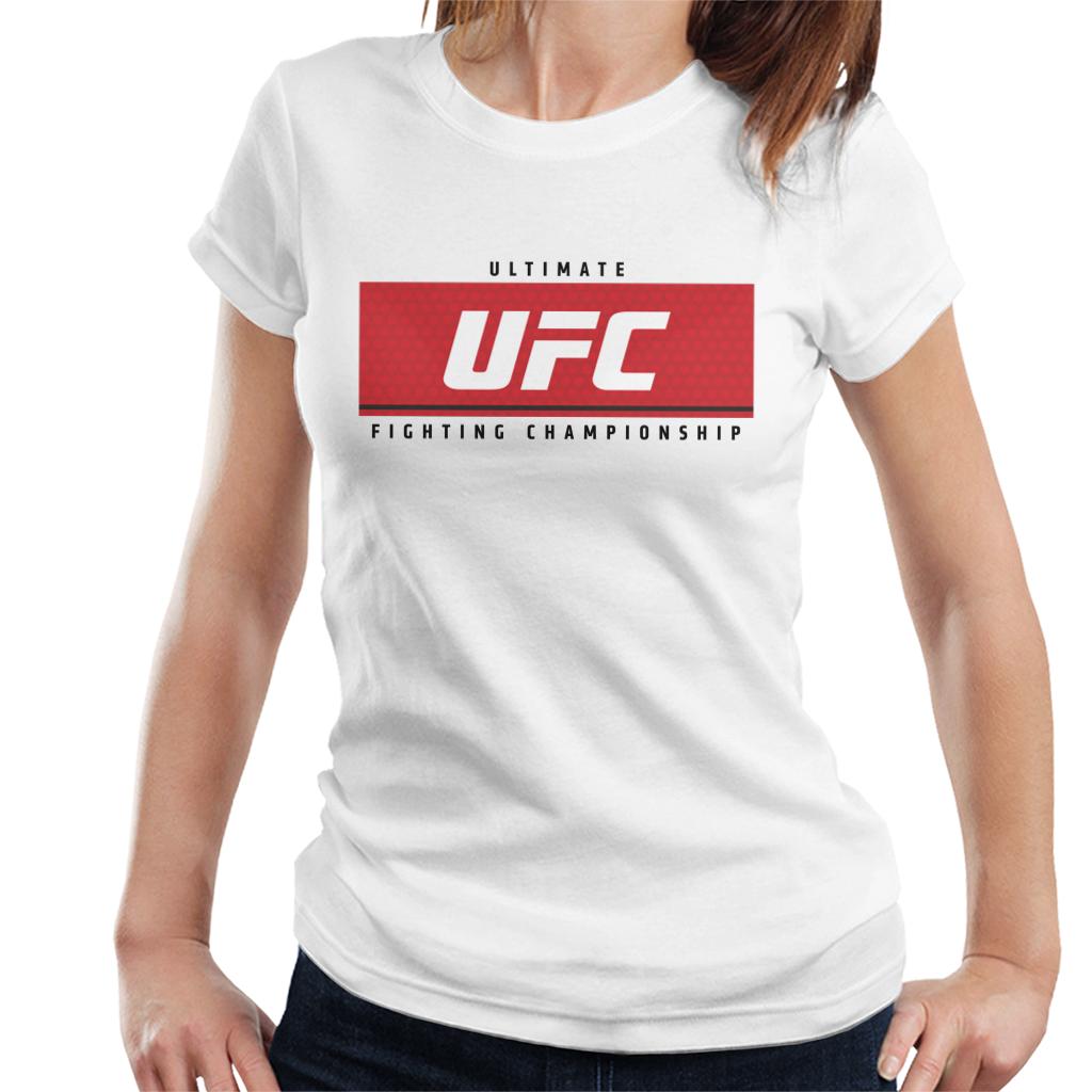 UFC Red Block Black Text Women's T-Shirt-ALL + EVERY