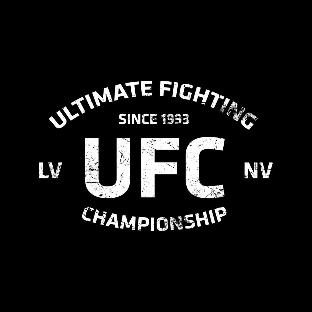 UFC Distressed White Text Logo Men's T-Shirt-ALL + EVERY