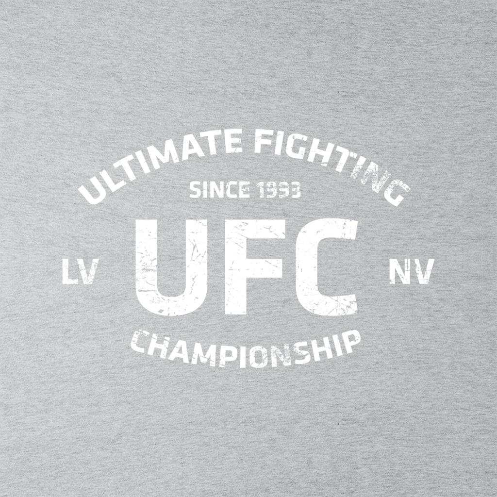 UFC Distressed White Text Logo Men's T-Shirt-ALL + EVERY