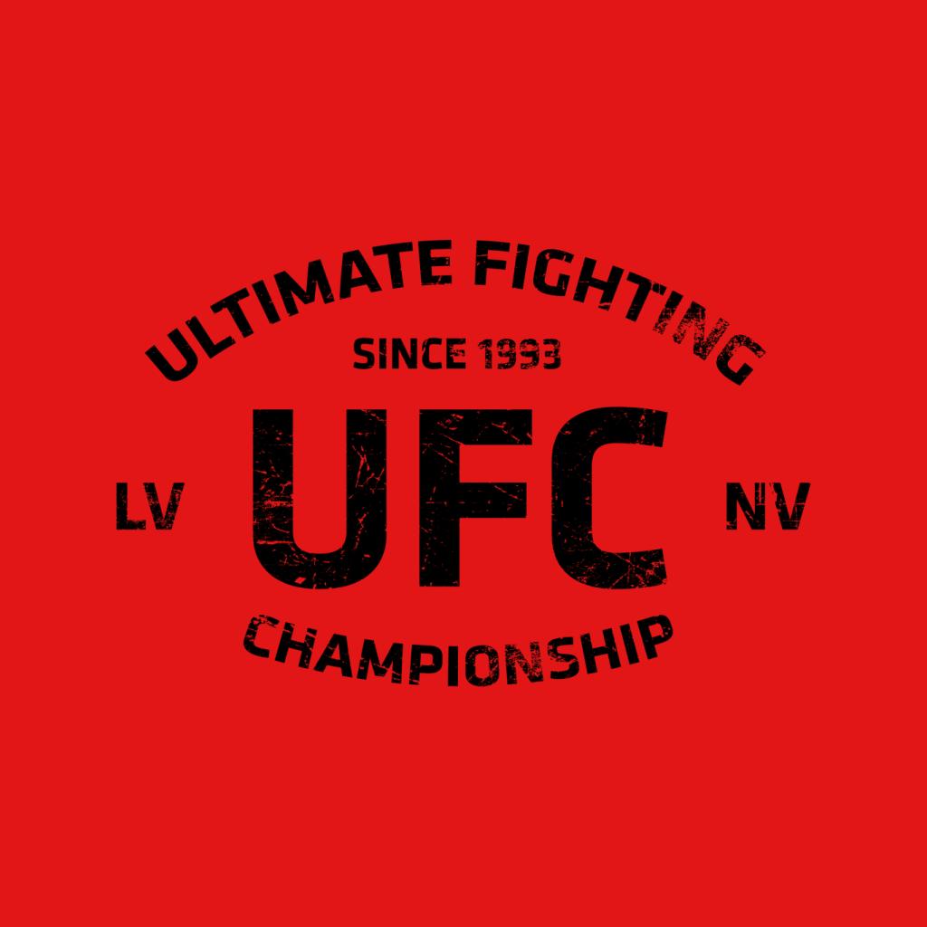 UFC Distressed Black Text Logo Men's T-Shirt-ALL + EVERY