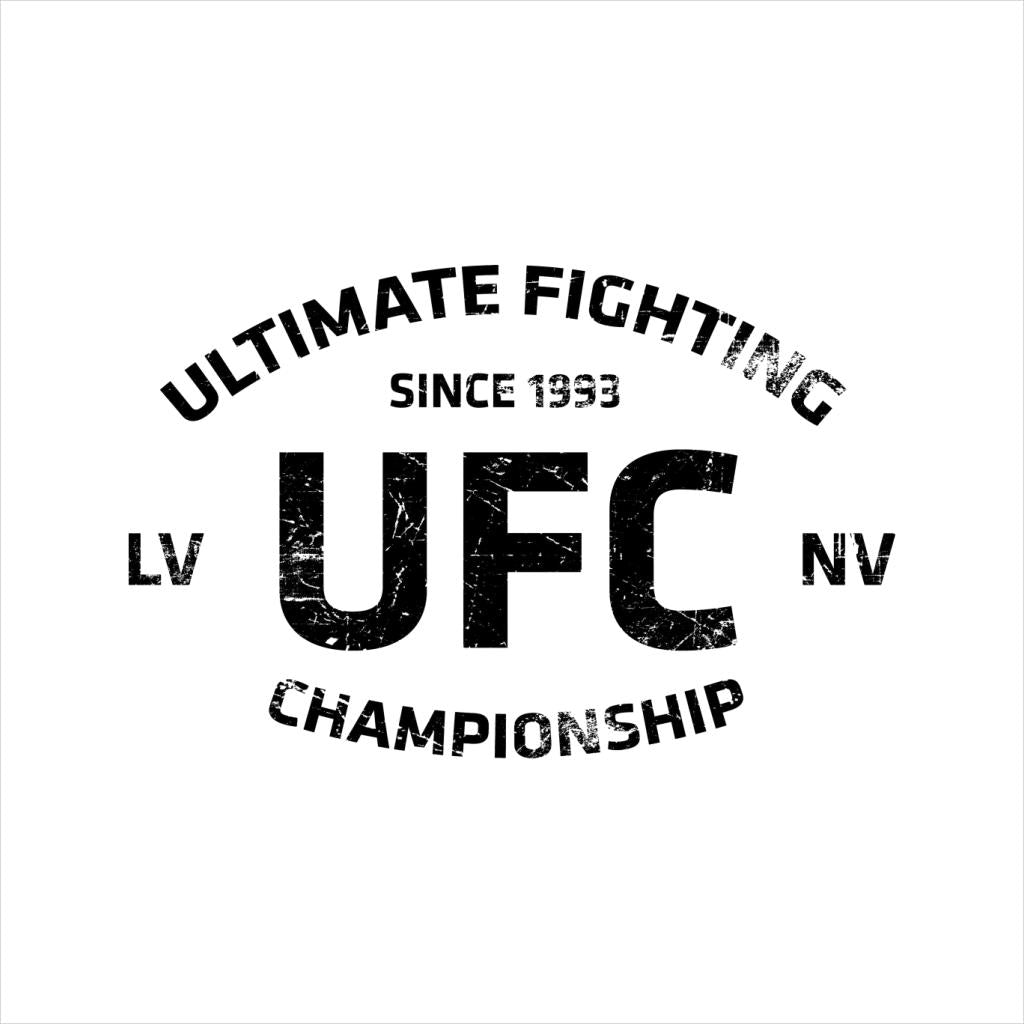 UFC Distressed Black Text Logo Men's T-Shirt-ALL + EVERY