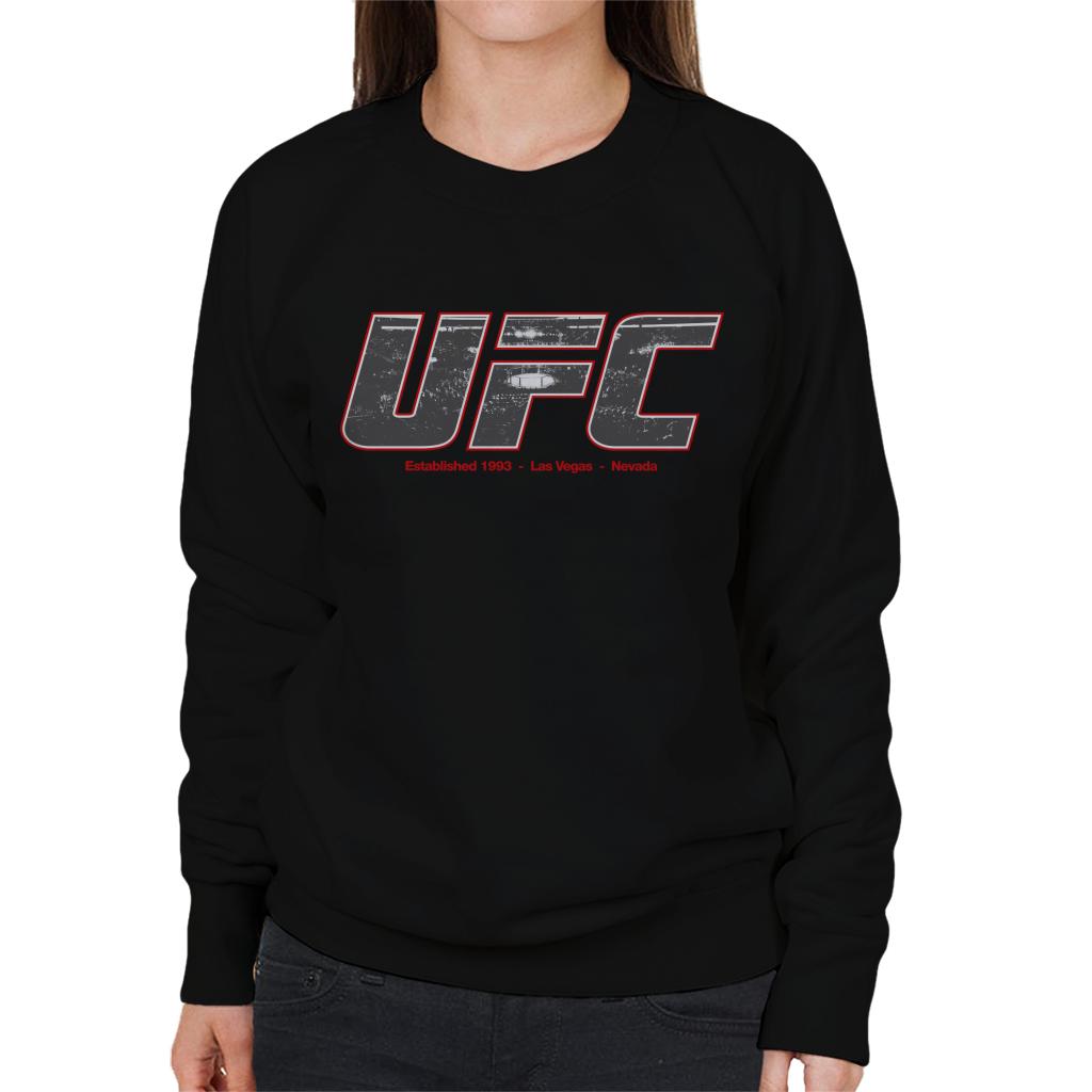 UFC 1993 Arena Text Logo Women's Sweatshirt-ALL + EVERY