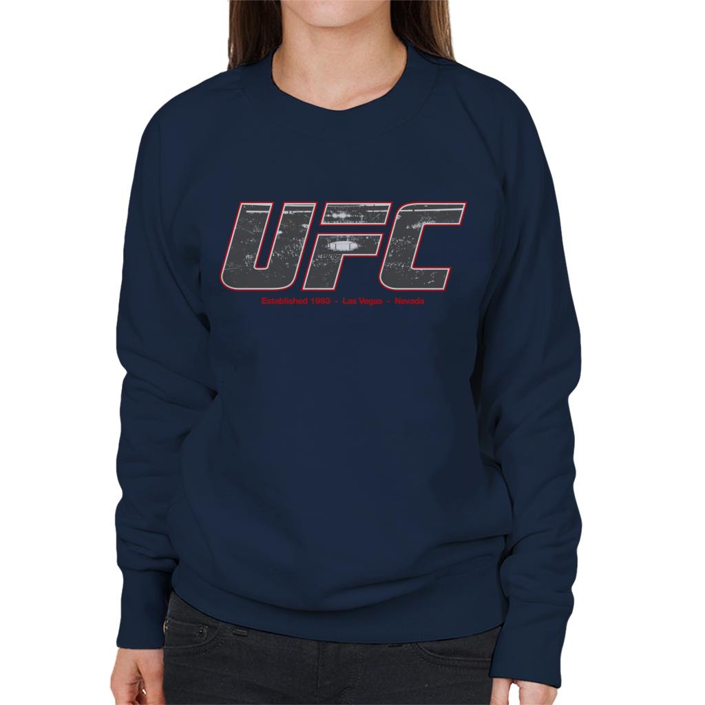 UFC 1993 Arena Text Logo Women's Sweatshirt-ALL + EVERY