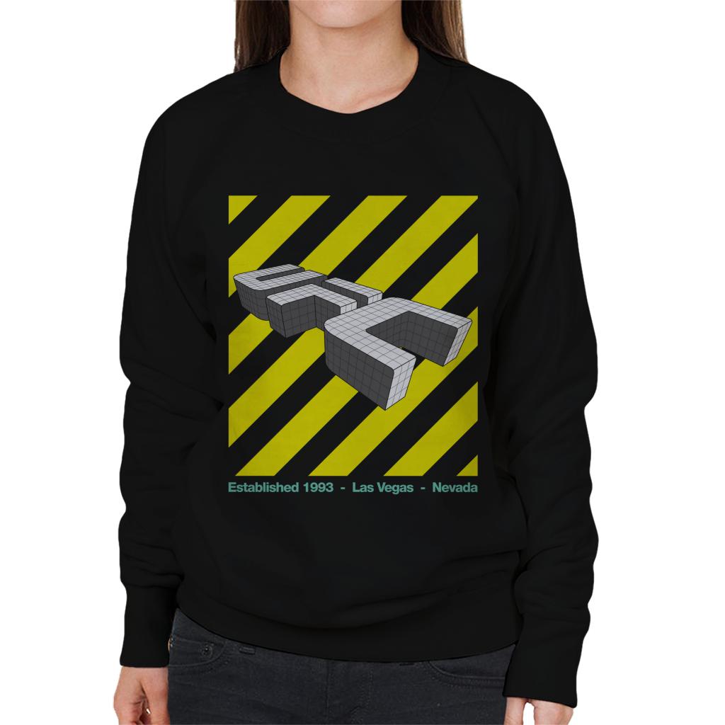 UFC Hazard Block Text Logo Women's Sweatshirt-ALL + EVERY