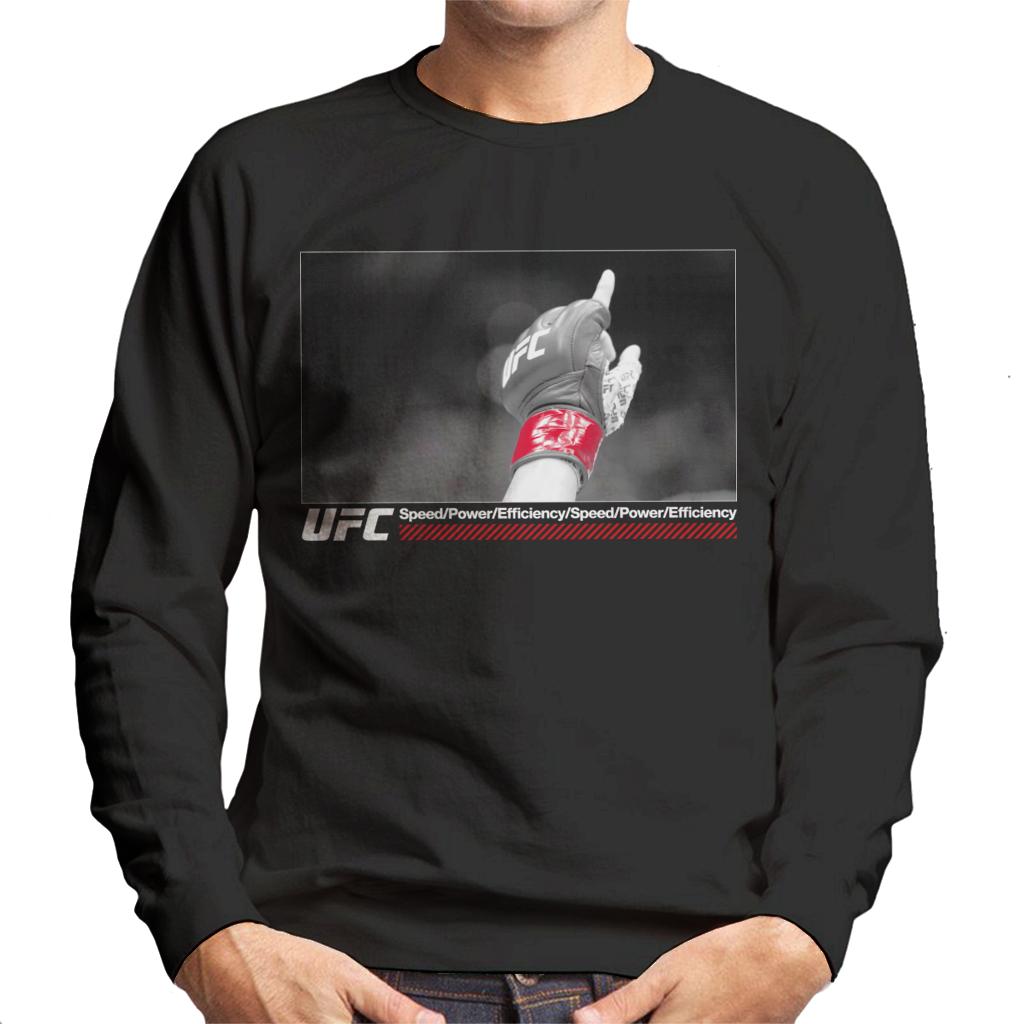 UFC Victory Fight Glove Shot White Text Men's Sweatshirt-ALL + EVERY