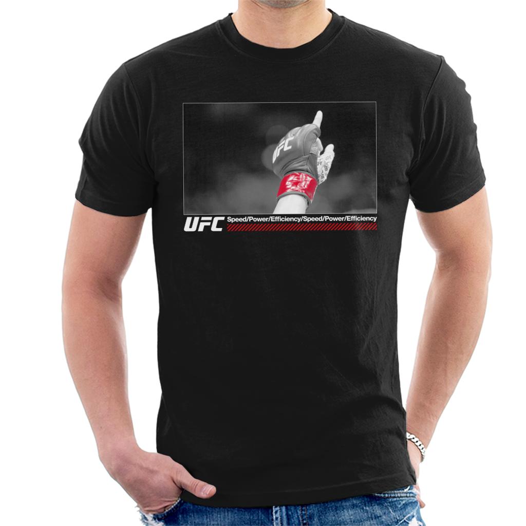 UFC Victory Fight Glove Shot White Text Men's T-Shirt-ALL + EVERY