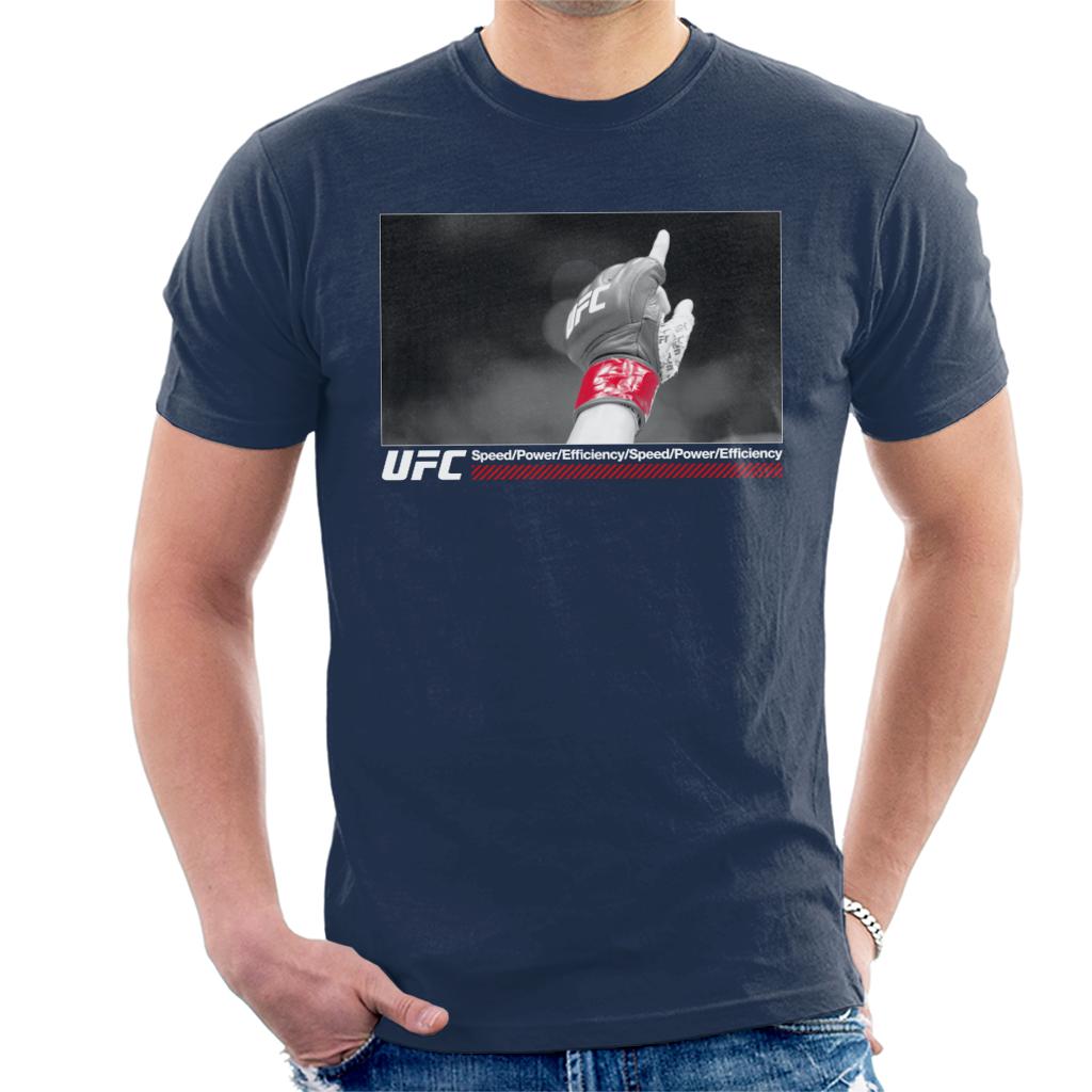 UFC Victory Fight Glove Shot White Text Men's T-Shirt-ALL + EVERY