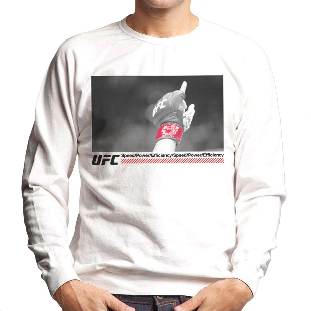 UFC Victory Fight Glove Shot Black Text Men's Sweatshirt-ALL + EVERY