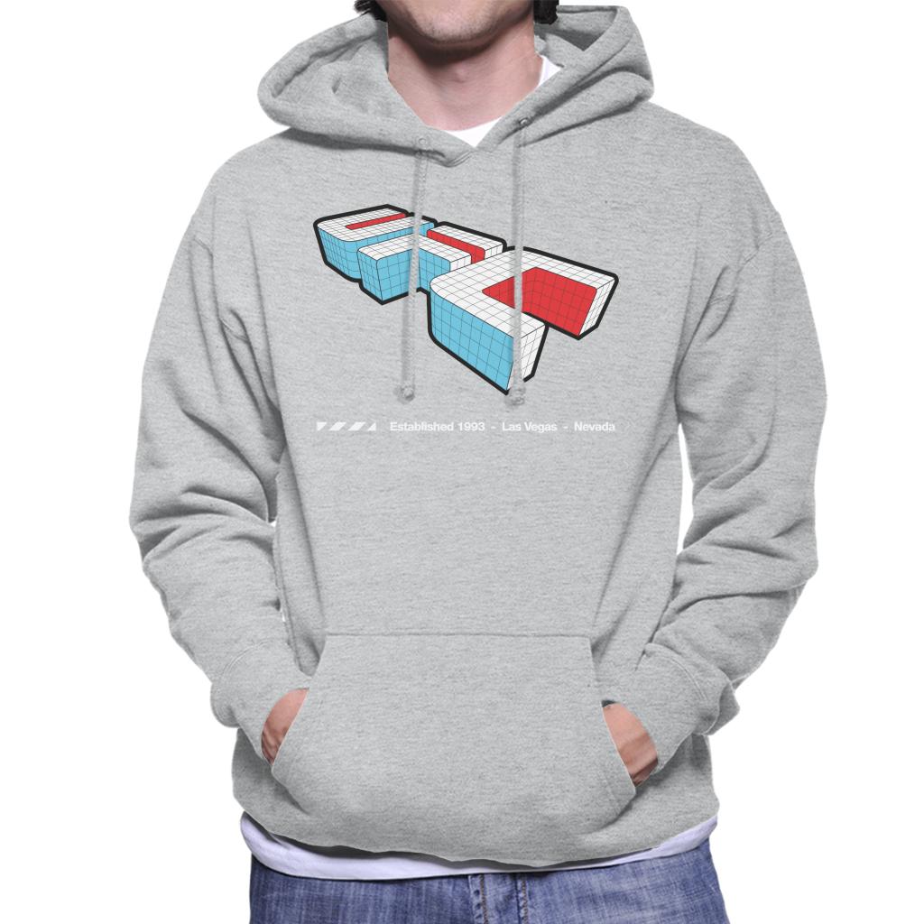 UFC Isometric 3D Logo White Text Men's Hooded Sweatshirt-ALL + EVERY