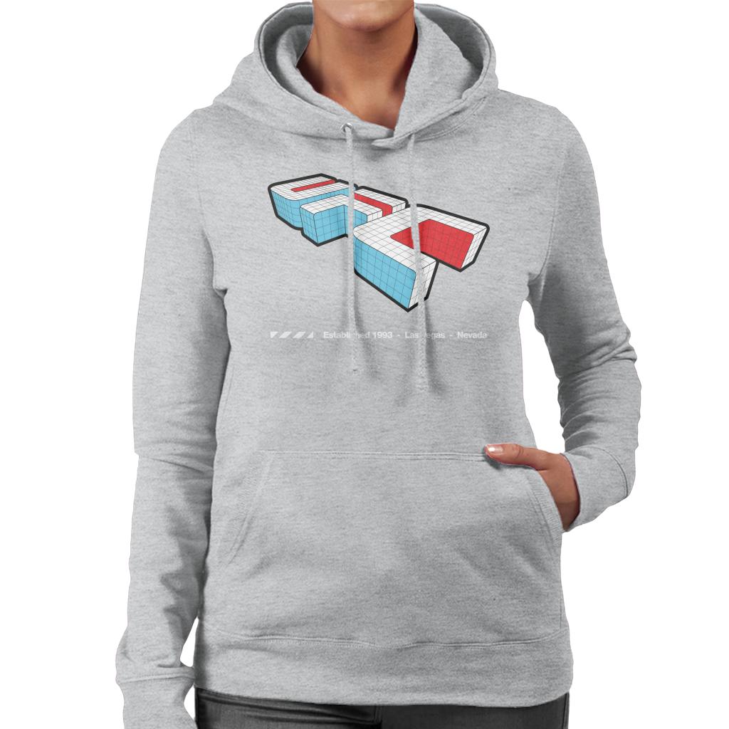 UFC Isometric 3D Logo White Text Women's Hooded Sweatshirt-ALL + EVERY