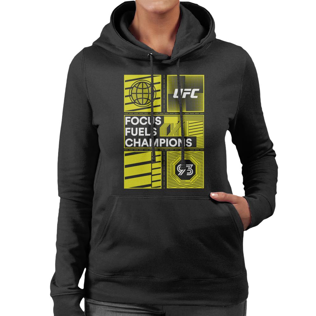 UFC Yellow Block Poster 93 Women's Hooded Sweatshirt-ALL + EVERY