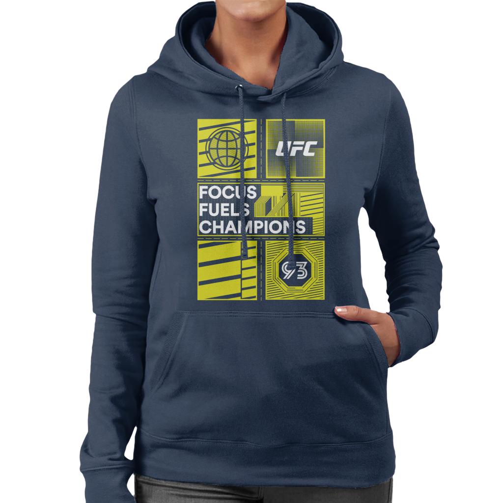 UFC Yellow Block Poster 93 Women's Hooded Sweatshirt-ALL + EVERY