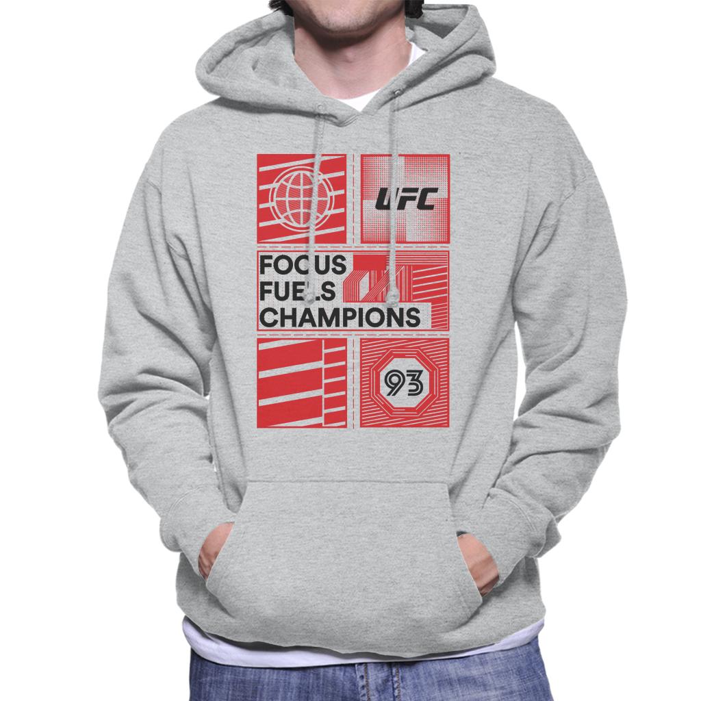 UFC Red Block Poster 93 Men's Hooded Sweatshirt-ALL + EVERY