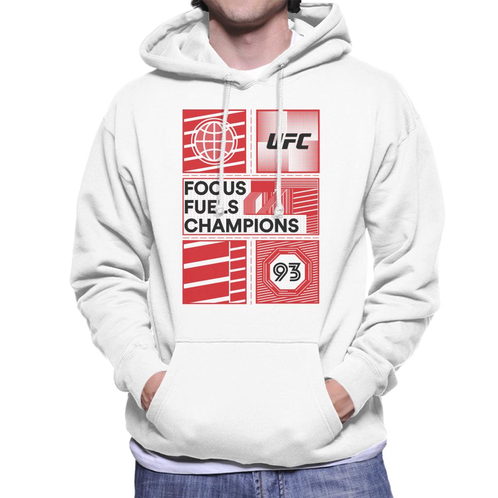 UFC Red Block Poster 93 Men's Hooded Sweatshirt-ALL + EVERY