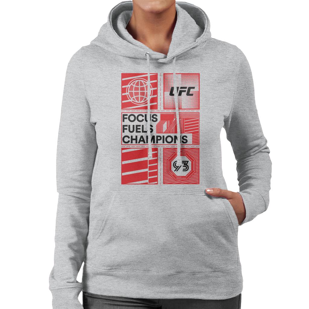 UFC Red Block Poster 93 Women's Hooded Sweatshirt-ALL + EVERY