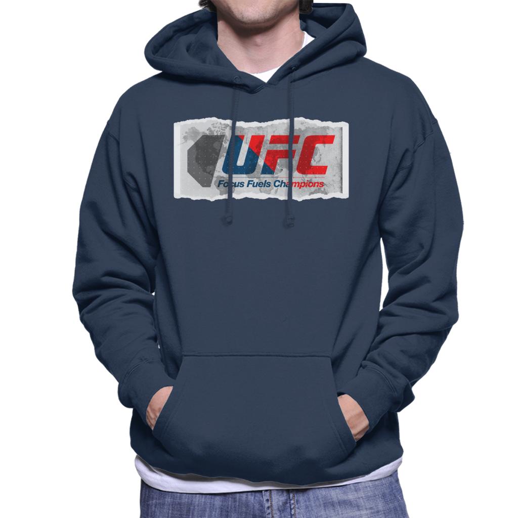 UFC Torn Edges Retro Logo Men's Hooded Sweatshirt-ALL + EVERY