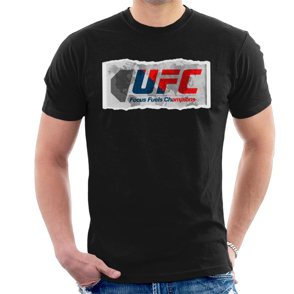 UFC Torn Edges Retro Logo Men's T-Shirt-ALL + EVERY