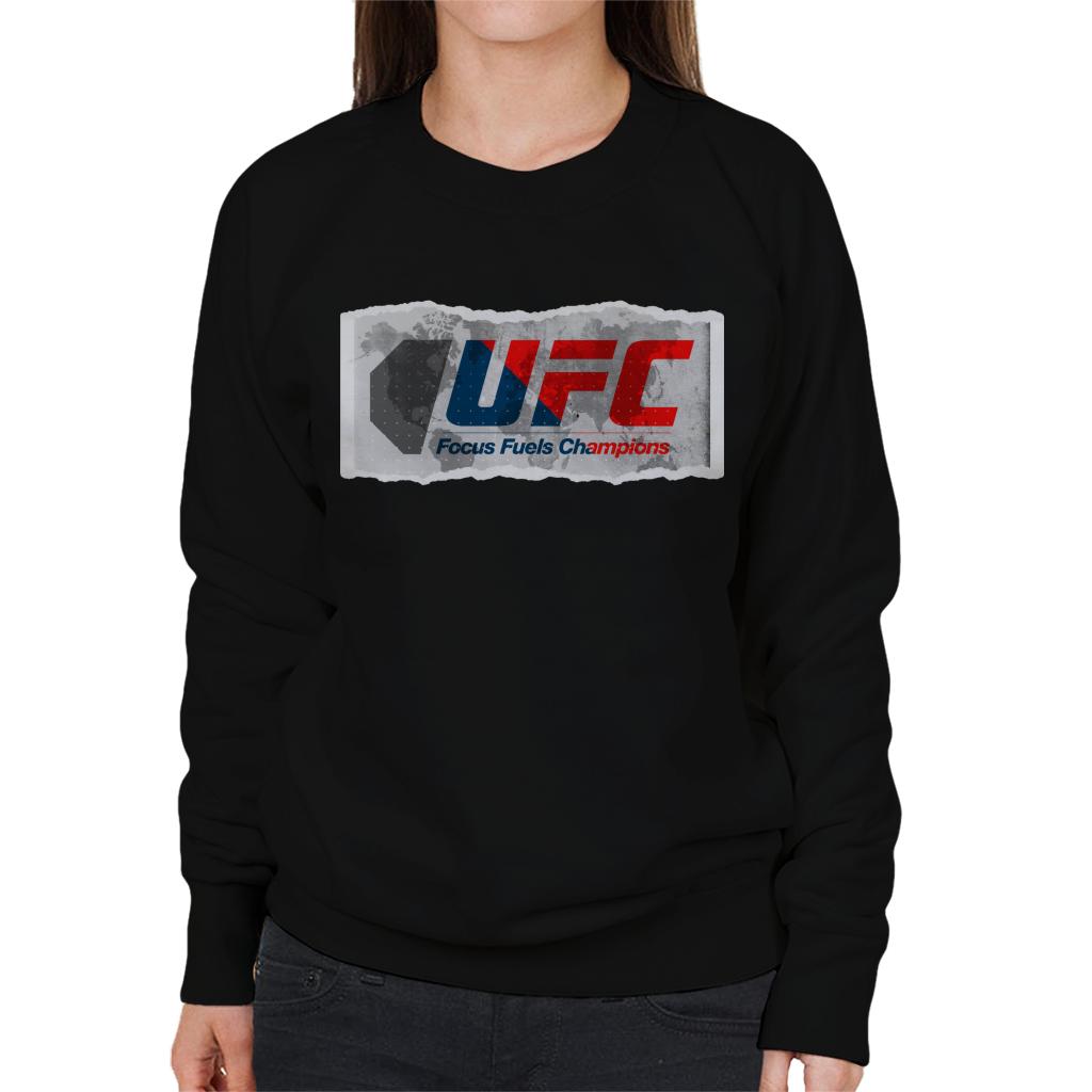 UFC Torn Edges Retro Logo Women's Sweatshirt-ALL + EVERY