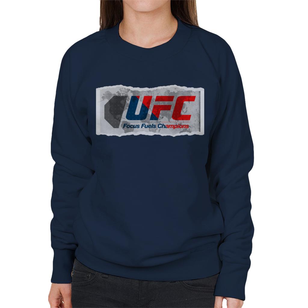 UFC Torn Edges Retro Logo Women's Sweatshirt-ALL + EVERY