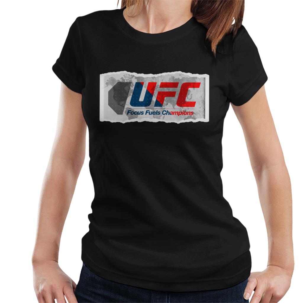 UFC Torn Edges Retro Logo Women's T-Shirt-ALL + EVERY