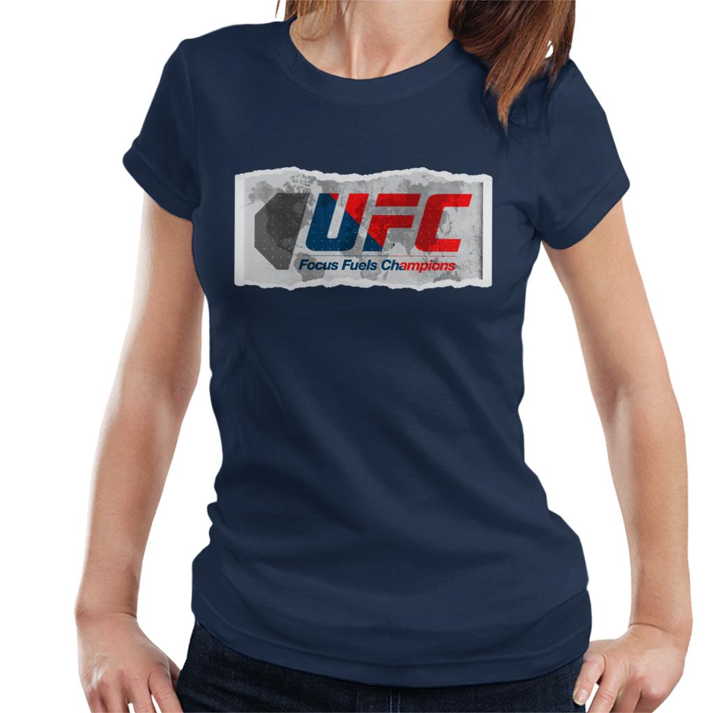 UFC Torn Edges Retro Logo Women's T-Shirt-ALL + EVERY