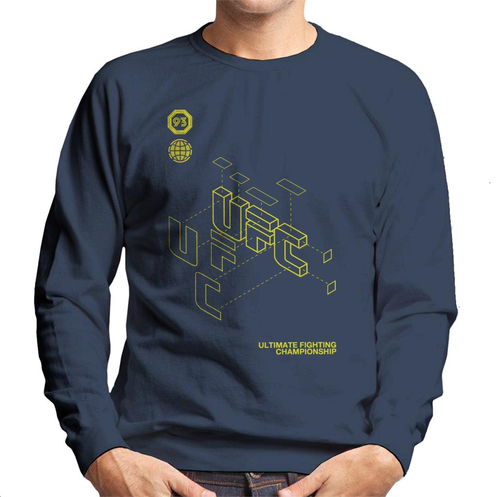 UFC Retro Yellow Blueprint Men's Sweatshirt-ALL + EVERY