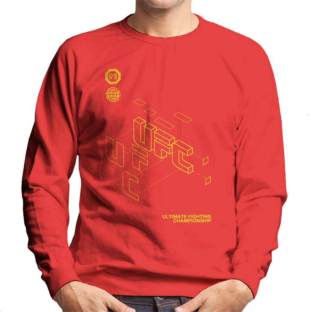 UFC Retro Yellow Blueprint Men's Sweatshirt-ALL + EVERY